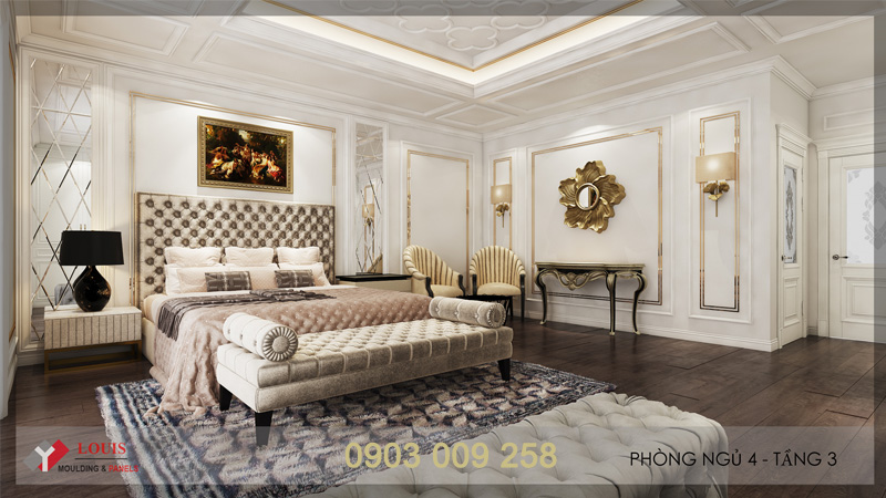 Thiết Kế Phào Chỉ Tân Cổ Điển Trang Trí Phòng Ngủ P1
